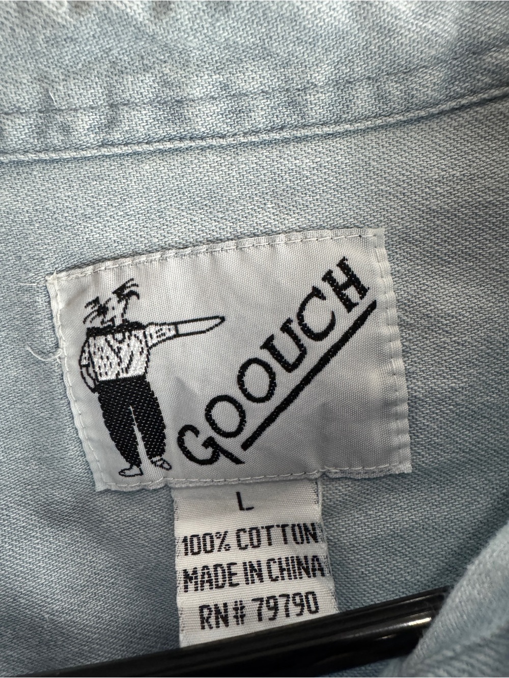 Goouch Denim Button Up Shirt Vintage Size Large - Picture 3 of 8